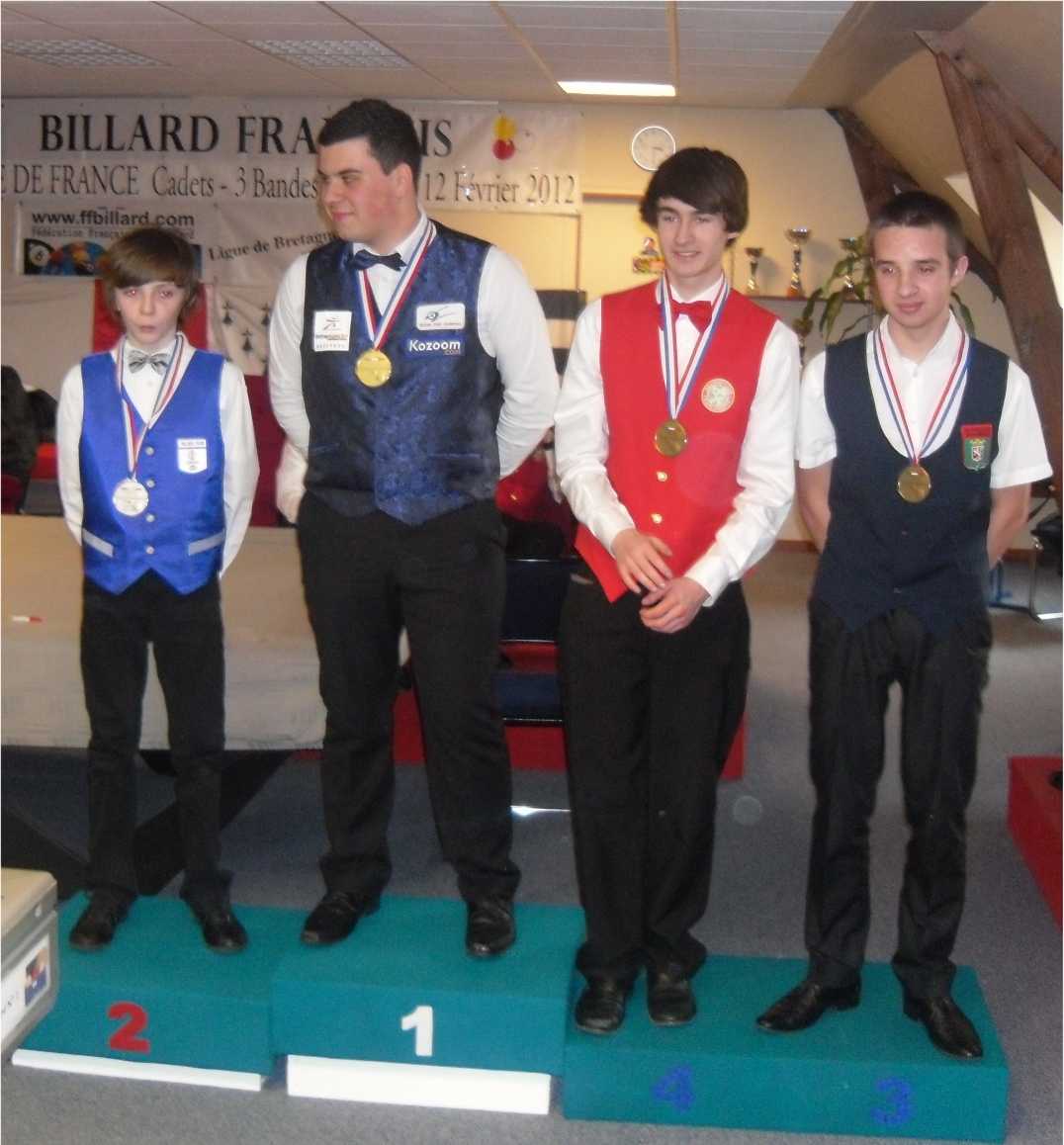 Le Podium : Espada Thibault,  Maréchal Gwendal,  Bibaut Pierre et Raux Léo